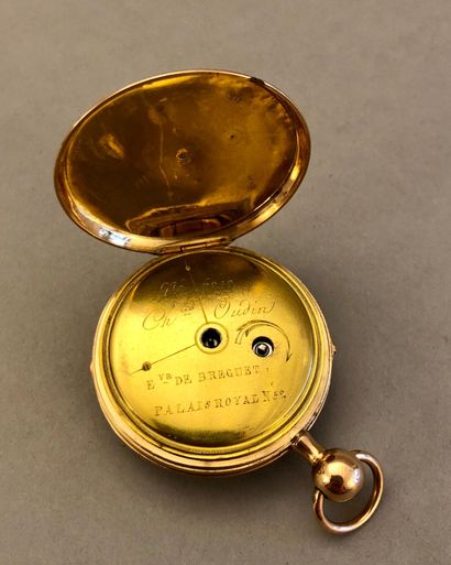 null Gold cylinder watch (pb. 51.3gr), quarter-repeating, signed on the case 'Charles...