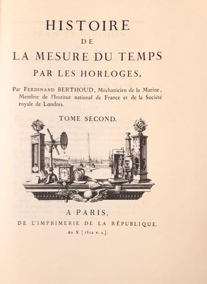 null BERTHOUD, Ferdinand. Histoire de la mesure du temps par les horloges, 2 vols...