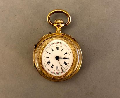 Gold cylinder neck watch (Pb. 16gr). D. ...