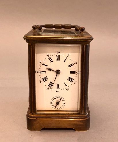 Travelling alarm clock with cylinder escapement,...