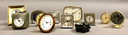 null Eleven alarm clocks, 20th century, including one from UTI and two from Lanc...