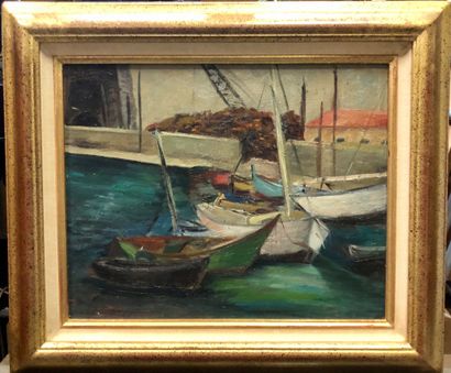 null Ecole française du Xxème siècle

Barques de pêcheurs au port

Huile sur toile...