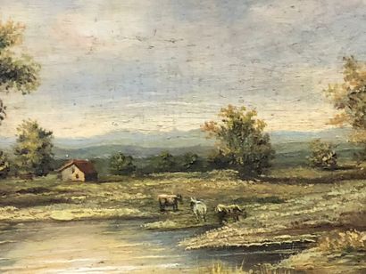 null Paysage aux chevaux et marais

Huile sur panneau

11,6 x 16,5 cm

Encadré