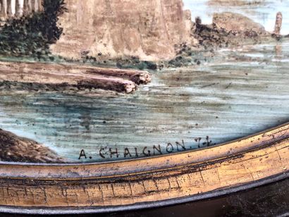 null Alphonse CHAIGNON (1828 - (?))

Le castel rocheux dominant le canal 

Peinture...