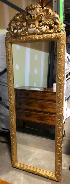 Grand miroir rectangulaire décoratif en bois...