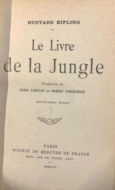 null R. KIPLING

Ensemble de 12 ouvrages reliés dont : 

Le livre de la Jungle

31ème...