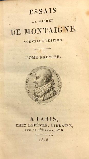null MONTAIGNE 

Essais en 6 volumes

Lefèvre Libraire, Paris, 1818

Imprimerie de...