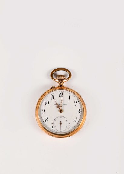 null Montre à ancre en or (pb. 71gr)signée (cadran) ‘Union Horlogère’, vers 1880.

Cadran...