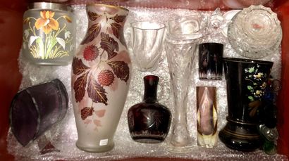 null VERRERIE 

1 caisse comprenant des vases, cendriers et verres à liqueur