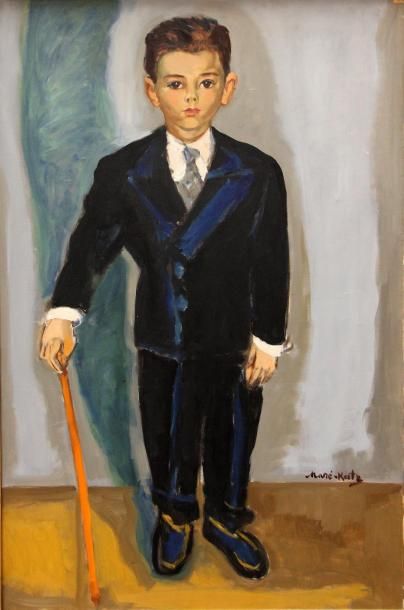 Mané KATZ (1894-1962) Portrait de jeune homme, Huile sur toile signée en bas à droite,...