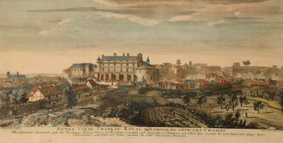 null GRAVURE REHAUSSÉE D’AQUARELLE D’APRÈS RIGAUD JACQUES (c.1671/91-1754) 

LE CHÂTEAU...