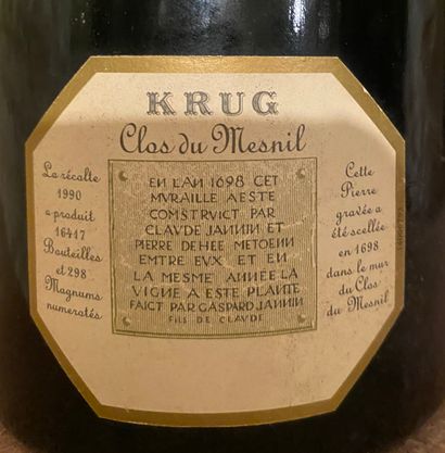 null 1 bottle CHAMPAGNE KRUG "Clos du Mesnil" 1990 In box.