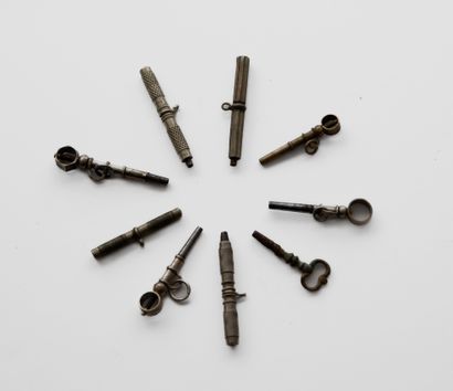 Nine silver keys (cylinders), pb. 41gr.