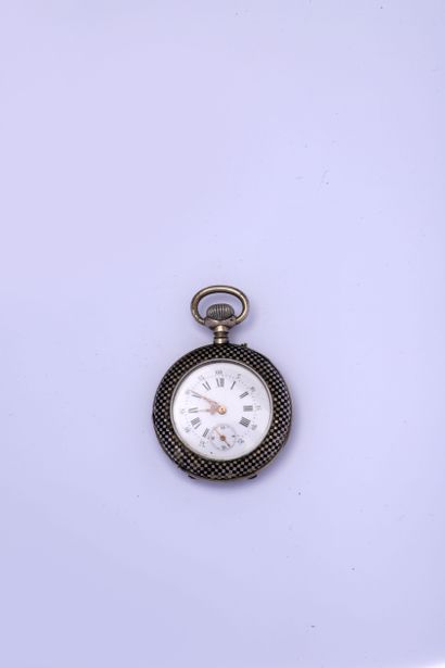 null Cylinder watch with niello case (small accident). D. 49mm.