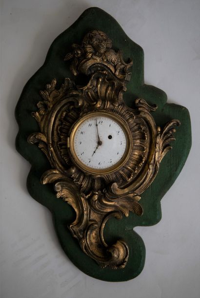 null Small ormolu wall clock in the 18th century style with scrolled staples

White...