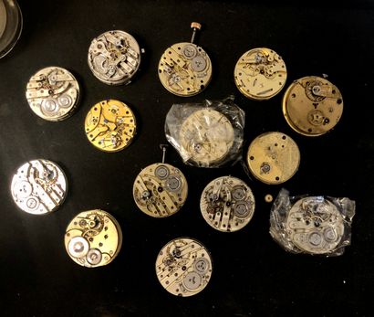 Fifteen watch movements with anchor, end...
