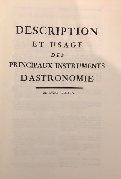 null L'ART DES INSTRUMENTS Reissue in-facsimile in a single volume of Le Monnier,...