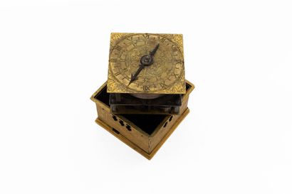 null Square table clock with striking, stamped on the movement 'MN', southern Germany,...