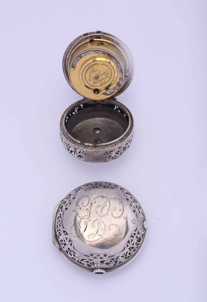 Silver quarter-repeating watch signed (movement...