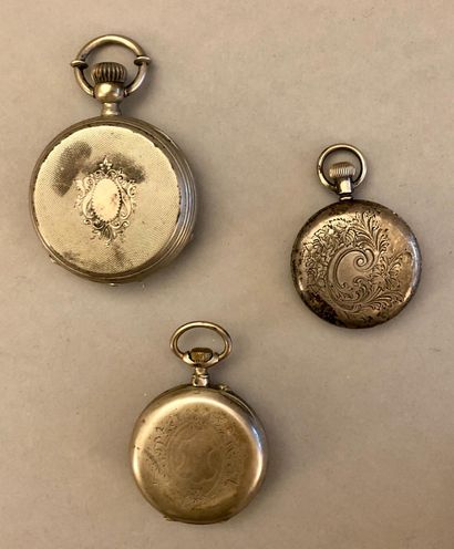 null REMOVED FROM THE SALE Three silver watches, various sizes, late 19th centur...