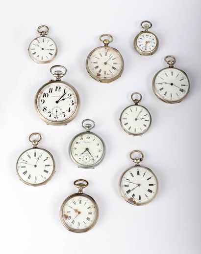 Ten collar and pocket watches, five of which...