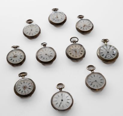 Ten watches of which nine with cylinder and...