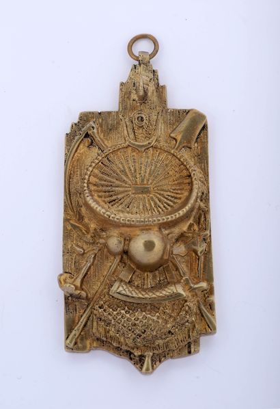 Wall-mounted gilt bronze watch holder decorated...