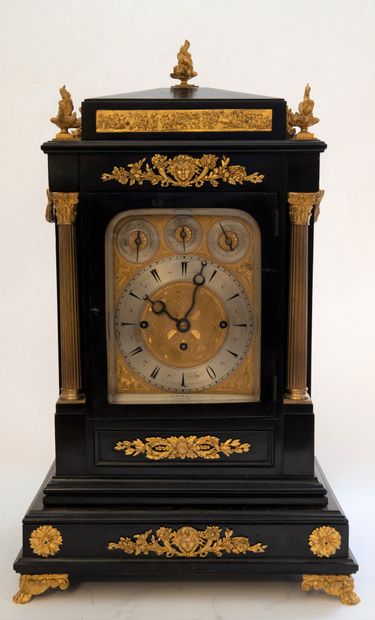 Scottish clock with chimes and ringing at...