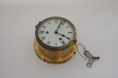 Ship clock in brass (damaged) 'Schatz Royal...
