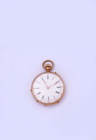 Cylinder neck watch with eight rubies in...