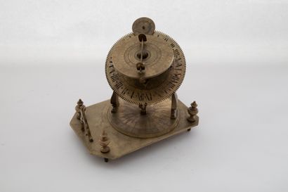 null Mechanical equinoctial and declinatory brass dial, unsigned, Germany, mid-18th...