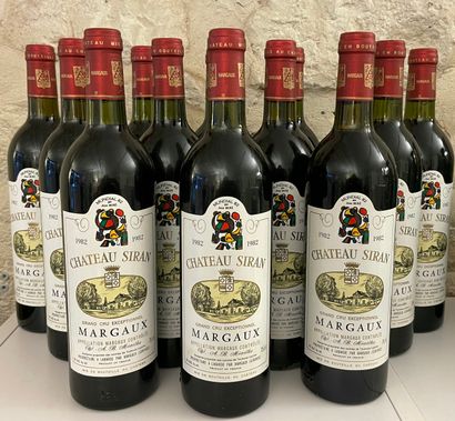 12 bouteilles Château SIRAN - Margaux 1982...