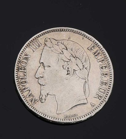  FRANCE 
1 Pièce de 5F. argent Napoléon III tête laurée, 1867 
Pds:24.6g