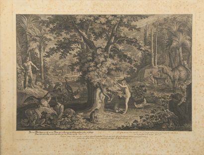  Johann Elias RIDINGER (1698-1767) peintre graveur August Wind 
« Le paradis » ou...