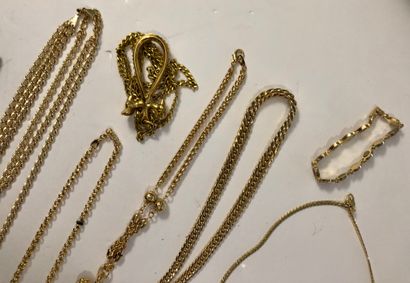 null BIJOUX FANTAISIE:

Important lot de bijoux fantaisie en métal doré et divers...