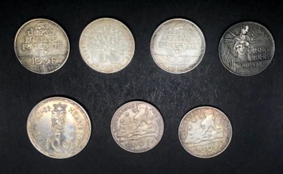 null Lot de 6 pièces 100 Francs, Liberté 1986, Panthéon 1982, Descartes1991, Descartes...