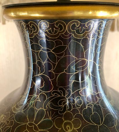 null Ensemble de 2 lampes : vase balustre en porcelaine de Chine

dans les tons orangés

H....