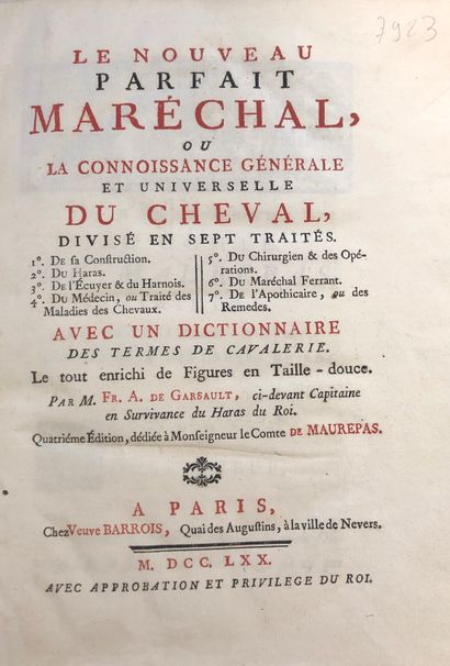 null [Fr. A. de GARSAULT]

Le nouveau parfait Maréchal ou La connoissance générale...