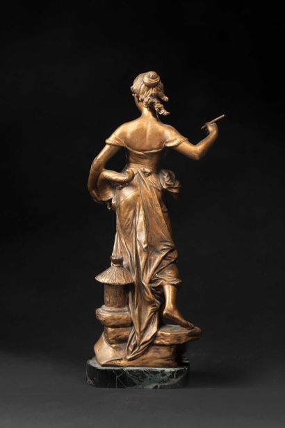  Edouard DROUOT (1859-1845) 
Mutualité 
Sculpture en bronze à patine médaille, reposant...