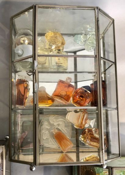 null VERRERIE

Collection de flacons à parfum miniatures dans 4 petites vitrines...