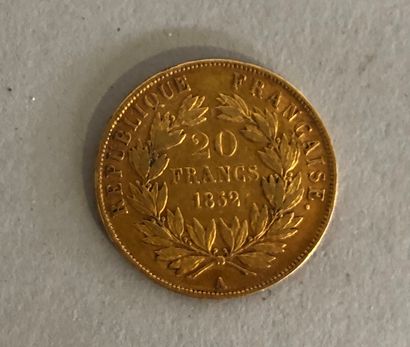 null France

1 pièce 20F or Napoléon 3 non laurée, Paris 1852