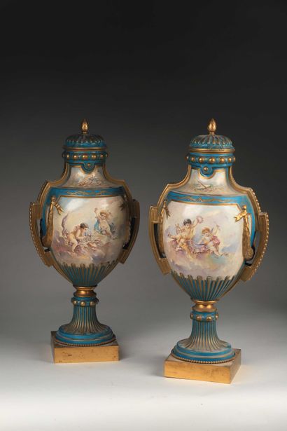 null ROCHETTE Grégory, dans le style de Sèvres

Paire de vases balustre ovoïdes sur...