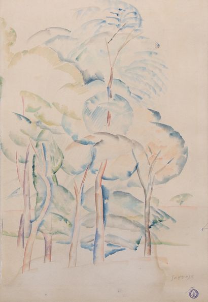 null Léopold SURVAGE (1879-1968)

Les arbres

Aquarelle sur papier.

Signée au crayon...