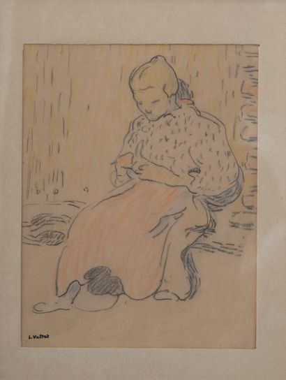 null Louis VALTAT (1869-1952)

La couseuse

Crayon et pastel sur papier.

Cachet...