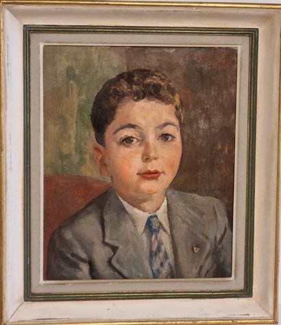  Karl ROTH-CORAUX (1903 - 1978) 
Portrait de jeune homme 
huile sur toile, signée...
