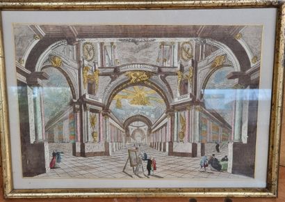 null Vue perspective de la Chapelle royale de Versailles

27,5 x 40 cm à vue, encadrement...