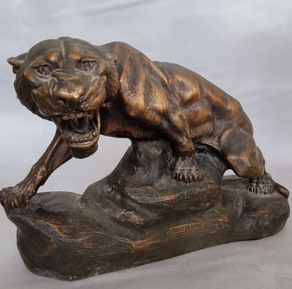 null Thomas-François CARTIER (1879-1943) 

Tigre en furie 

Sculpture en terre cuite...