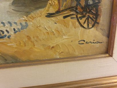  Edmond CERIA (1884 - 1955) 
Le port à marée basse en pays Bigouden 
Huile sur toile,...