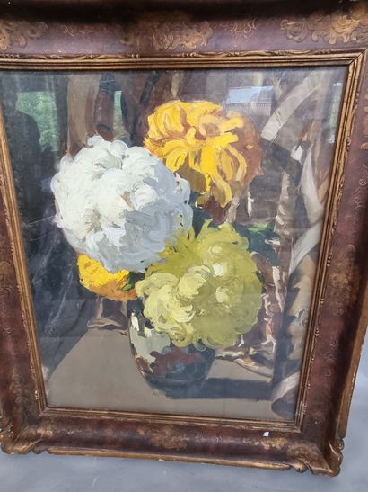  Attribué à Jean COMMUNAL (1911-1892) 
Bouquet de fleurs des champs dans un vase...