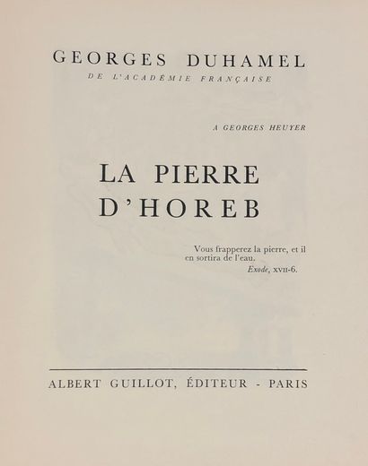 null Georges DUHAMEL

La Pierre d'Horeb, Ill. de André HAMBOURG, Paris, A. Guillot,...